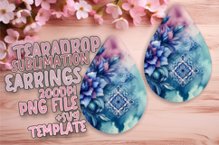 Playful Teardrop Earrings Design for Printing , Watercolor P Product Image 1