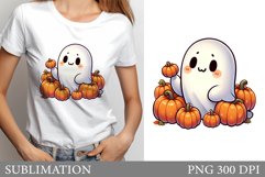 Cute Ghost Sublimation. Cute Ghost T-Shirt Design Product Image 1