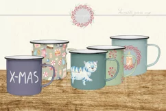 New year and Christmas watercolor , clipart tiger 2022 Product Image 13
