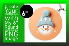 Stylish Circle Design Keychain Template , Snowman Product Image 1