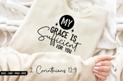 My Grace Is Sufficient For - Christian Sleeve T-Shirt Design Product Image 1