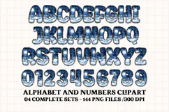 Christmas Alphabet png clipart, christmas doodle letters Product Image 5