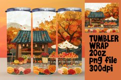Fall Watercolor Tumbler Wrap | 20oz Sublimation Design Product Image 1