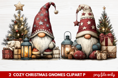 Cozy Christmas Gnomes Clipart | Cute Winter Holiday Gnome Product Image 1