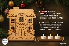 Gingerbread House Candle Holder Laser Cut | Candle Stand Product Image 2