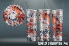 3D Colorful Flowers Tumbler Sublimation PNG Product Image 4