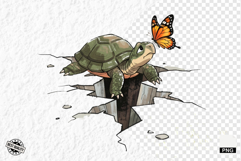 Quirky Funny Summer Turtle Clipart Product Image 1