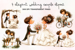 Elegant Wedding Couple Clipart PNG Product Image 1