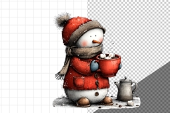 Watercolor Snowman Clipart, Whimsical, Product Image 4