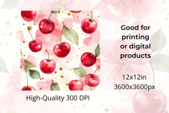 Cherry Coquette Digital Paper Floral Seamless Pattern Bundle Product Image 4