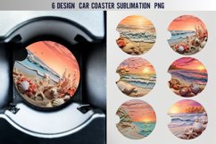 Beach Car Coaster Sublimation Design Bundle Product Image 1