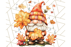 Fall Gnome PNG Clipart, Cute Autumn Gnomes with Pumpkins Product Image 3