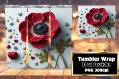 High-Quality 20oz Tumbler Design , 3D Flower Product Image 1