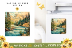 Nature Magnet Print, Mountain Magnet Sublimation Product Image 1