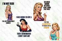 Funny Sarcastic Pin-up Girl Clipart Product Image 1