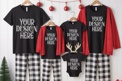 Christmas Family Matching Group T-Shirt Mockups | Holiday Fl Product Image 1