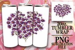 Heart Made of Spring Flowers Tumbler Wrap Design 20oz Product Image 1