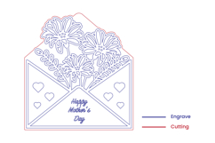 Mother’s Day Envelope Card Laser Cut SVG Product Image 2