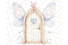 Pastel Blue Fairy Garden Clipart, Enchanted Cottagecore Png Product Image 3