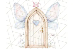 Pastel Blue Fairy Garden Clipart, Enchanted Cottagecore Png Product Image 3