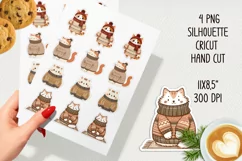 Fat cat in sweater.Stickers and Sublimation PNG. Product Image 3