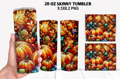 Pumpkins Skinny Tumbler 20oz Wrap Design, Halloween Tumbler Product Image 1