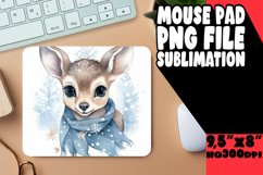 Mystical Winter Fauna Watercolor Mouse Pad - Sublimation Product Image 1