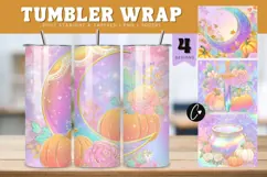 Iridescent Tumbler Wrap PNG, Halloween PNG Product Image 1