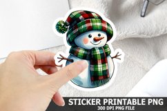 Christmas Snowman Sticker| Christmas Sticker PNG Design Product Image 1