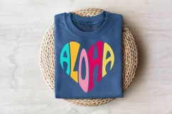 Aloha word art in the shape of a heart SVG Cut File Product Image 4