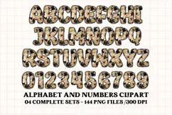 Black and Gold Alphabet png clipart, gold letters doodle Product Image 5