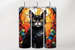 Cat Stained Glass Square Coaster - 04 Variations Product Image 2