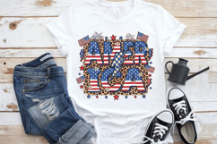 Retro America Leopard pattern PNG T-Shirt|4th of July PNG Product Image 7