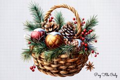 Christmas Baskets Clipart Bundle PNG Product Image 14