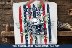 Striped Football Mom PNG, Distressed Helmet Sublimation Product Image 1