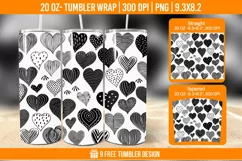 3d Cute Heart Tumbler Wrap Designs, Sublimation Wrap Product Image 1