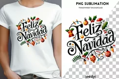 Festive Feliz Navidad for Shirt, Spanish Christmas Digital Product Image 1