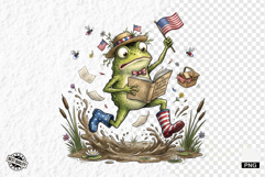 Patriotic Whimsical Frogs PNG Clipart Product Image 1