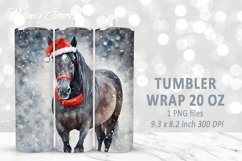 Christmas horse tumbler | Winter Horse Tumbler Sublimation Product Image 2