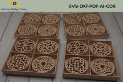Laser cut Round Patterned Coaster and Box Templates Set 207 Product Image 2