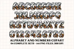 Halloween Alphabet png clipart, halloween letters doodle Product Image 5