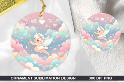 Cupid&#039;s Stained Glass Ornament PNG, Digital Download File Product Image 1