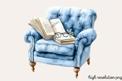 Blue Cozy Spring Home Clipart PNG Product Image 1