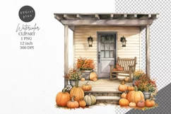 Autumn clipart, Porch clipart, Fall clipart Product Image 1