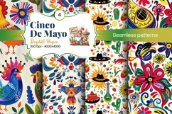 Cinco de Mayo digital paper, fiesta digital paper Product Image 1