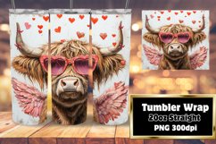 Playful Red Heart Cow Tumbler Wrap, Fun Product Image 1