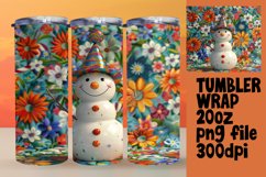 Summer Snowman Sublimation Tumbler Wrap 20oz Christmas Product Image 1