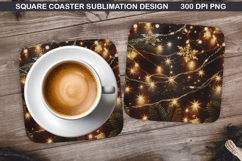 Christmas Coaster Sublimation, Christmas Coaster PNG Design Product Image 1