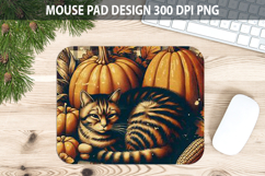 Cat Mouse pad Sublimation - Thanksgiving PNG Design Product Image 1