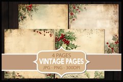 4 Vintage Christmas Abstract Digital Papers I Junk Journal Product Image 1
